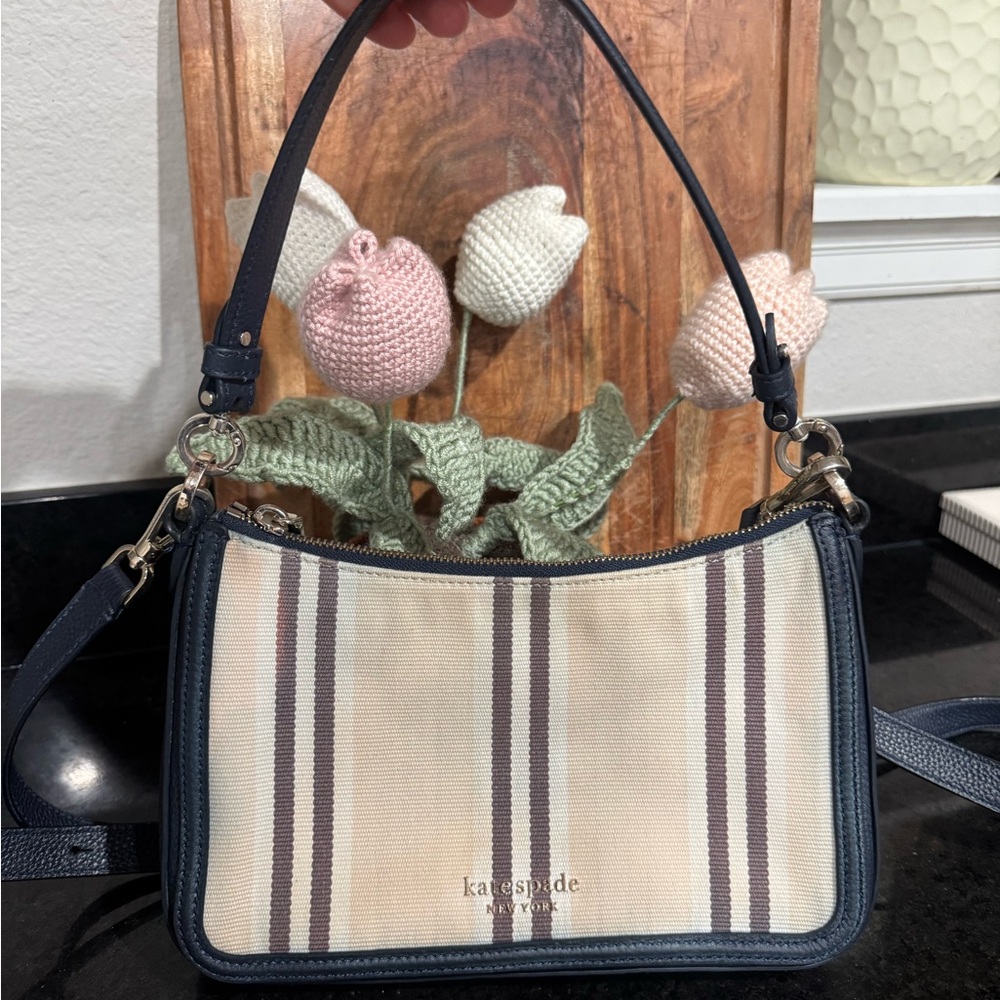 Kate Spade Navy and Cream Striped Women's Bag - Picture 5 of 13